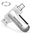 GOVNDVN Photo-Stick-for-iPhone-15, 128GB iPhone-Photo-Stick for iPad Android Phone MacBook PC with USB C and USB 3.0, iPhone Photostick Photo-Storage-Stick iPhone-Backup Flash Drive