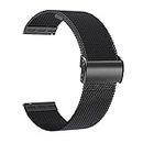 Microwear Stainless Steel Mesh Watch Straps for Men 16mm 18mm 20mm 22mm, Smartwatch Accessories Replacement Bands,Quick Release Adjustable Mesh Watch Bands