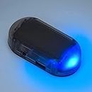 PerfecTech Car Solar Power Simulated Dummy Alarm Warning Anti-Theft LED Flashing Security Light with New USB Port （Blue）