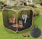 MAMI&BABI Catio Enclos d'extérieur pour chats d'intérieur - Tente pliable pour l'extérieur - Enclos avec tunnel - Enclos d'extérieur pour chats - Pour animaux de compagnie, lapins et autres petits