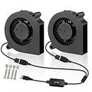 Wathai 60mm x 15mm Computer Case USB Blower Fan 5V with Variable Speed Controller for Receiver DVR Playstation Xbox Computer Cabinet Cooling 2 Pack
