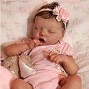 Pinky Reborn Baby Dolls Full Body Silicone Doll Girls 18 Inch Realistic Reborn Doll Newborn Babies Toy for Xmas Gifts