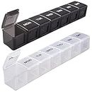 Asija Extra Large Pill Organizer 2 PCS, XL Weekly Pill Box, 7 Day Pill Case with Large Capacity, Jumbo Medicine Organizer for Vitamins, Fish Oils, Supplements