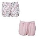 Marilyn Monroe Intimates Soft and Dreamy Pajama Shorts (2Pr), Pink Floral & Polka Dots, Large