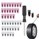 41PCS Portable Tyre Repair Kit Good Sealing Effect Rubber Self-Service Car Puncture Repair Kit with Screwdriver Make Tire Repairs Fast Universal for Car Motorbike Truck Bus And Agricultural Tyres