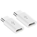 BLUELEC USB-C Adapter[2 Pack], Type C to Micro USB Convert Connector Fast Charger(ONLY) Compatible Samsung Galaxy S8 Plus Note 8 Google Pixel 2 XL, OnePlus 3, Lumia 950 XL, Motorola (White 2Pack)