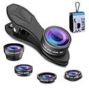 MIAO LAB 5 in 1 Phone Camera Lens Kit -0.63X Wide Angle Lens & 15X Macro Lens+190°Fisheye Lens/CPL + 2X Telephoto Lens Compatible with iPhone Samsung Sony and Most of Smartphone