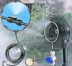 DIY Crafts Mist Cooling System Fan Misting Kit for Animal Plants Swimming Pool Cooler Tube Hose Pipe Metal Nozzles Jets Misters Water Patio Garden Home (3x Heads Kit, 1x Kit, Multi Accessories Misting Set)