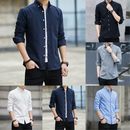 Mens Fashion Button Down Shirts Long Sleeve Slim Fit Dress Blouses Tops