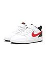 Nike Court Borough Low 2, Little Kids' Shoe, White/University Red-Black, 28 EU