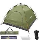 STRAUSS Portable Tent for Camping | 5-10 Minutes Easy Setup | Ideal for Picnic, Hiking, Trekking,Outdoor Tent for Travel | Waterproof and Windproof Tent for Camping | Ideal for 2 Persons,(Green)