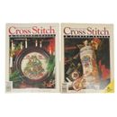 Cross Stitch & Country Crafts Lot of 2 Christmas 1991 Stocking Animals
