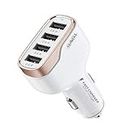 SUNDA 48W/9.6A USB Fast Car Charger, 4-Ports Car Charger Adapter for Apple and Android Smart-Phones, Car Phone Smart Charger Compatible with iPhone13/12 Pro/Max/iPhone 11/Pad Pro/Galaxy/Samsung