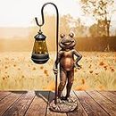 Homight Large Frog Statue with Solar Lantern Outdoor Lawn Decoration Garden Frog Decoration Balcony Yard Lawn Unique Housewarming Gift Suitable for Kids and Adults