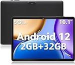 SGIN Tablet 10 Inch Tablets, Android 12 2GB ROM 32GB RAM, 5000mah Battery, Quad-Core Processor, 6MP Camera 5G WiFi IPS HD Touch Screen, WiFi(Black)