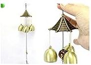 F&N Home Decor Metal Wind Chimes for Home Balcony Garden Positive Energy, Hanging Long Brass Bells Gifts for Loved Ones (3 Bells)|Hand Made Elephant| Eiffel Tower Wind Chime Home/Office/Wall Hanging
