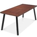 Best Choice Products 6-Person Indoor Outdoor Acacia Wood Dining Table, Picnic Table w/Powder-Coated Steel, 350 Pound Capacity Legs - Walnut Brown