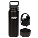 21oz Healthy Human Bottle Bundle with Insulated Bottle, Straw Lid & Bumper Boot - 21oz Black