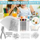 DIY Creative Craft Shrink Plastic Sheet Kit Blank Shrink Film Art Paper 182pc