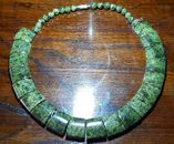 Collana-jade serpentine Gemstones -naturale Vintage 