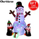 Pinguini pupazzo di neve gonfiabili di Natale 6 piedi con decorazioni esterne LED si fanno esplodere