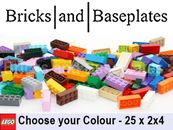 LEGO Steine 2x4 - Teilenr. 3001 - Farbe wählen - BRANDNEU - 25 Stück