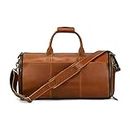 Vintage Leather Travel Duffel Bag | Gym Sports Bag Airplane Luggage Carry-On Bag | Gift for Father's Day (Color : A) (C)