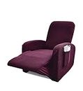 Argstar Stretch Recliner Slipcovers, Washable Jacquard Strapless Sofa Protector and Elastic Couch Covers for Furniture, Fuchsia