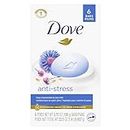 Dove Beauty Bar Gentle Cleanser Moisturizes To Calm Skin Anti-Stress Cream Bar Gentle Bar Soap Cleanser Made With 1/4 Moisturizing Cream 106 g 6 count