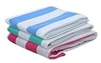 AAZEEM Bath Towels for Bathroom Clearance - 24 X 51 Inches Light Thin Quick Drying - Soft Terry 100% Cotton Absorbent Towel Fitness, Sports, Yoga, Travel, Gym - Pack of 3|Blue Green Pink Color|