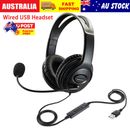 Wired Headset Over Ear Headphone with MIC for Computer Call Center PC Laptop USB