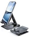 Lamicall Supporto Telefono Regolabile, Dock Telefono - Pieghevole Supporto Cellulare Scrivania per iPhone 14 PRO Max Plus, 13 12 11 PRO Max, XS Max XS XR X 8 7 6s, Samsung S10 S9, Smartphone - Nero