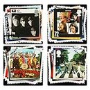 exciting Lives - Beatles Covers Coasters - Birthday Office Gift for Friends Music Lover Boyfriend - Set of 4