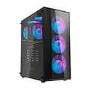 Ant Esports 220 Air Mid- Tower Computer Case/Gaming Cabinet - Black | Support - ATX, M-ATX, ITX | Pre-Installed 3 x 120mm Front Fans and 1 x 120mm Rear Fan