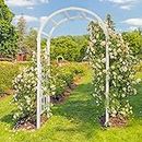 VINGLI Vinyl Garden Arbor, PVC Wedding Arch for Ceremony Party, Garden Trellis for Climbing Plants Outdoor, Arch Backdrop Stand for Garden, Backyard, Lawn