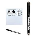 Fresh Outta Fucks Pad and Pen,Funny Desk Accessories Small Sticky Notes,Funny Sticky Notes and Pen Set, Snarky Novelty Office Supplies Fun Pen Gifts for Friends, Co-Workers (Black)