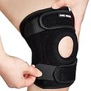 Adjustable Knee Support Open Patella - Reinforced Knee Brace for Arthritis, Joint Pain Relief, ACL, Meniscus Tear, Runners Knee, Walking, running – Wraparound Knee Supports (Size M-XL: (35cm – 56 cm))