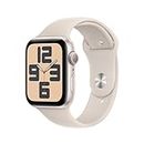 Apple Watch SE (GPS) - 2nd generation - 40 mm - starlight aluminium - smart watch with sport band - fluoroelastomer - st