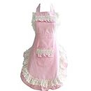 Hyzrz Lovely Home Work Adjustable Apron Cake Kitchen Cooking Aprons for Women Girls Aprons With Pocket for Gift, Pink