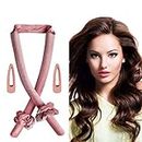 LEBEXY New Heatless Curls Band Velvet Hair Curler.Wave Formers, DIY Hair Curls Without Heat Hairstyle Set, for Long Medium Hair. (Rosa)