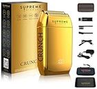 Supreme Trimmer STF602 Crunch Foil Shaver | (150 Min Runtime) Men's Electric Razor | Waterproof Shaver Barber & Home Use | Gold