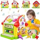 Toys for 1 Year Old Girls Gift Toddlers Toys Age 1-2 with Lights/Music/Blocks/ 6 in 1 Multi-Functional Activity House Early Development Educational Boy Baby Toys 12-18 Months Christmas Birthday