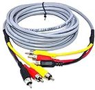 MA 10mtr. 3RCA to 3RCA Composite Audio Video AV Cable 10meter 3 RCA to 3 RCA Cable for LCD LED DTH Set Top Box Projector TV (Silver, Grey, Red, Black, Yellow)