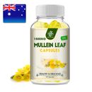 Natural Mullein Leaf Capsules For Lung Cleanse Detox Herbal Dietary Supplement