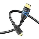 BlueRigger Micro HDMI to HDMI Cable (2M, 4K 60Hz, HDR, High Speed, Ethernet) - Compatible with GoPro Hero 7/6/5/4, Raspberry Pi 4, Sony A6000/A6300 Camera, Nikon B500, Lenovo Yoga 3 Pro, Yoga 710