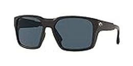 Costa Del Mar Men's Tail Walker Polarized Square Sunglasses, Matte Black/Grey Polarized-580P, 56 mm