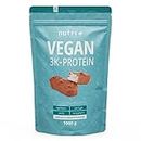 Nutri + Poudre de protéine Vegan chocolat noix de coco 1kg - 3k shake de protéine - Poudre protéinée végétalienne sans lactose - Complexe de protéines Chocolate Coconut 1000g