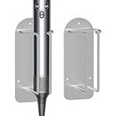 Adorila 2 Pack Wall Mounted Curling Iron Holder, Hair Styling Tool Organizer, Hair Tools Holder Compatible with Dyson Airwrap and Dyson Corrale (Silver)