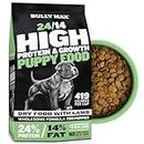 Bully Max Puppy Food 24/14 High Protein & Growth Formula - Dry Dog Food with Lamb and Rice for Small Dogs and Large Breed Puppies - Natural, Slow-Cooked, Sensitive Stomach Pet Food, 5-Pound Bag
