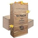 30 Gallon Kraft Lawn and Leaf Bags (10 Pack) Eco-Friendly Heavy Duty Large Paper Trash Bags, Made in the USA Tear Resistant Yard Waste Bags for Grass Clippings, Wet and Dry Leaves, Weeds, Twigs